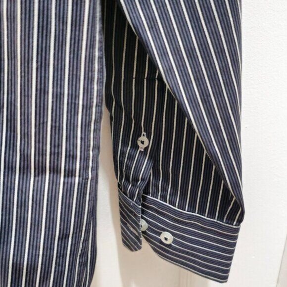 Brio Milano Men’s Contemporary-Fit Striped Long-Sleeve Shirt — Size M - Picture 6 of 14